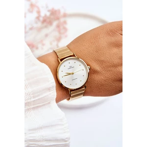 Dámský vodotěsný analogový hodinkový náramek Giorgio&Dario zlato-stříbrný