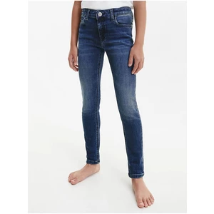 Tmavě modré holčičí skinny fit džíny Calvin Klein Jeans - Holky