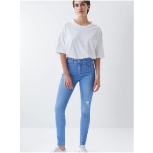 Modré dámské skinny fit džíny s potrhaným efektem Salsa Jeans Secre - Dámské