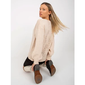 Beige thin classic sweater with wide sleeves OCH BELLA