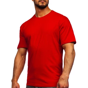 Červené pánské tričko bez potisku Bolf 192397
