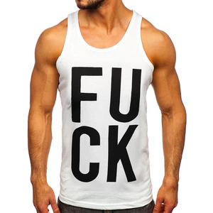 Bílé pánské tílko s potiskem tank top Bolf 14830