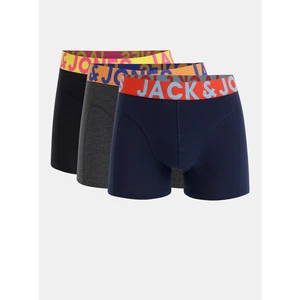 Set of three boxershorses in black, blue and grey Jack & Jones