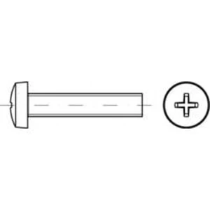 Válcové šrouby s čočkovou hlavou TOOLCRAFT TO-5430840, N/A, M2, 6 mm, ocel, 200 ks