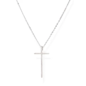 Amen Půvabný stříbrný náhrdelník s křížkem Diamonds CLLCBBZ (řetízek, přívěsek)
