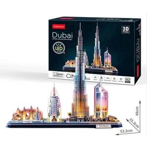 CubicFun - Puzzle 3D Dubai s LED světlem - 182 dílků