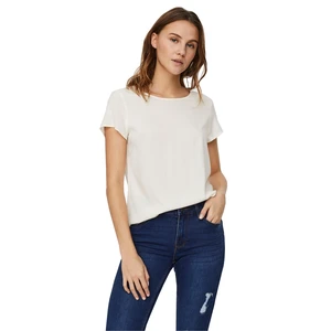 Vero Moda Dámské triko VMBECCA Regular Fit 10248152 Snow White XS