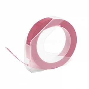 Dymo Omega, 9mm x 3m, biela tlač / ružový podklad, kompatibilná páska