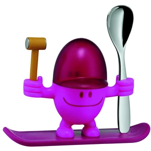 Červeno-ružový stojan na vajíčko s lyžičkou WMF Cromargan® Mc Egg