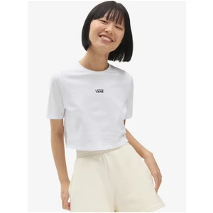 White Women's Cropped T-Shirt VANS Flying V Crop Crew - Women