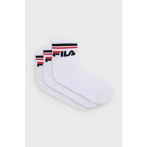 Sada tří párů pánských bílých kotníkových ponožek FILA