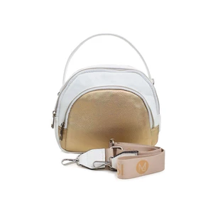 Women's white-gold handbag with an ear