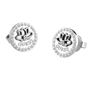 Guess Pôvabné oceľové náušnice kôstky Lotus JUBE01346JWRHT/U