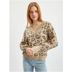 Orsay Light Brown Womens Patterned Sweater - Women