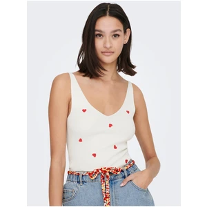 Cream patterned tank top JDY Nanna - Women