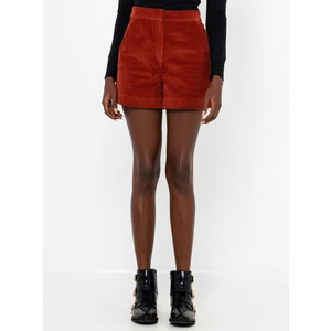 Brown Velvet Shorts CAMAIEU - Women