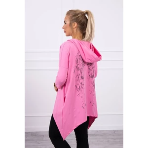 Sweatshirt with a print of wings light pink