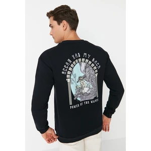 Trendyol Sweatshirt - Navy blue - Relaxed fit