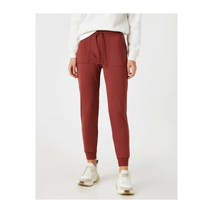 Koton Women's Claret Red Sport Sweatpants