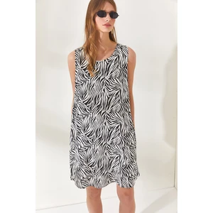 Olalook Women's Zebra White A-Fit Dress