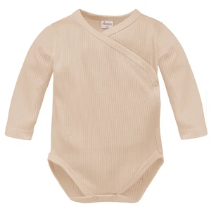 Pinokio Kids's Lovely Day Beige Wrapped Bodysuit LS