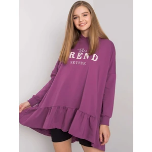 Oversized purple tunic with hood Vanessa