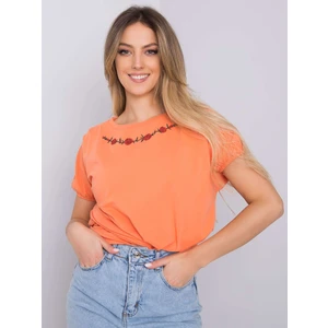 Orange blouse with embroidery