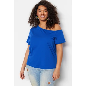 Trendyol Curve Saks Knitted Blouse With Off Shoulder Detail