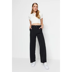 Trendyol Black Woven Button Detailed Trousers