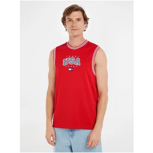 Červené pánské tílko Tommy Jeans Modern Sport Tank - Pánské