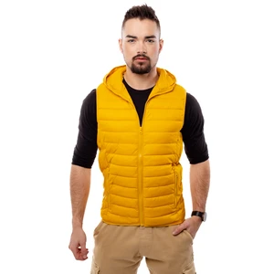 Men's Quilted Vest with Hood GLANO - yellow