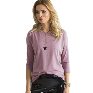 Basic blouse with 3/4 sleeves dusty pink