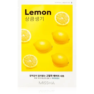 Missha Airy Fit Lemon plátenná maska pre rozjasnenie a vitalitu pleti 19 g