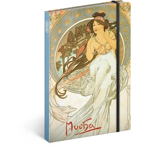 Notes Presco Group Notes A5 Alfons Mucha – Hudba linkovaný, 13 × 21 cm