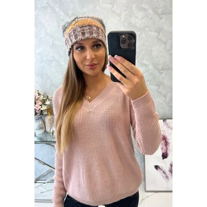 Beanie with fleece Monika K256 mustard+brown