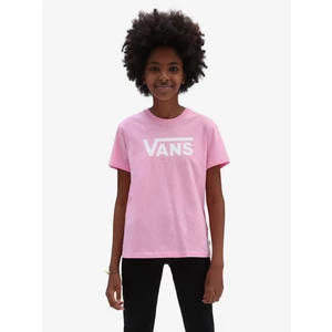 Detské bavlnené tričko Vans ružová farba, s potlačou