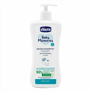 CHICCO Šampon na vlasy a tělo s dávkovačem Baby Moments 92 % přírodních složek 500 ml