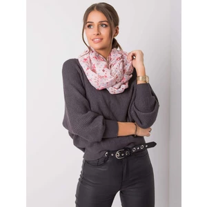 Light pink scarf with colorful patterns