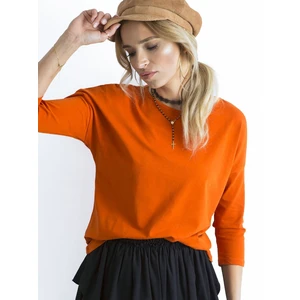 Basic blouse with 3/4 sleeves, dark orange