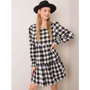 Black and white checked flannel dress
