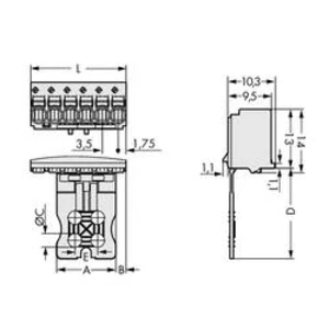 Konektor do DPS WAGO 2091-1108, 33.00 mm, pólů 8, rozteč 3.50 mm, 50 ks