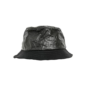 Crinkled Paper Bucket Hat black