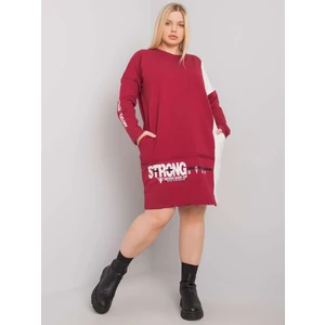 Plus size burgundy tunic with long sleeves