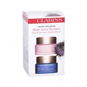 Clarins Multi-Active dárková kazeta denní pleťová péče 50 ml + noční pleťová péče 50 ml na všechny typy pleti; na dehydratovanou pleť; proti vráskám