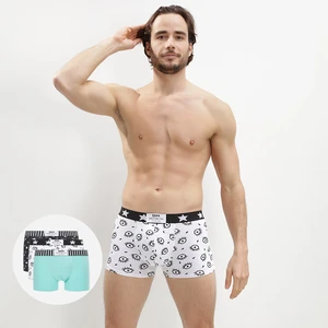 DIM VIBES BOXER 3x - Men's fashion boxers 3 pcs - white - green - black