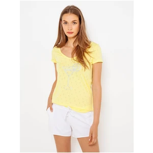 Yellow Patterned T-Shirt CAMAIEU - Women