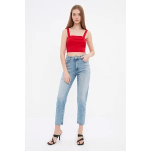 Trendyol Red Strap Crop Blouse