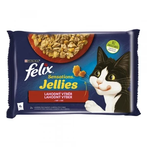 Felix Sensations Jellies Multipack s hovězím a kuřetem v och. želé 4x85g
