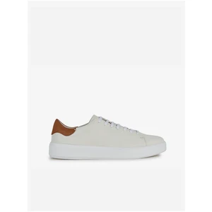 Cream Mens Leather Sneakers Geox - Men