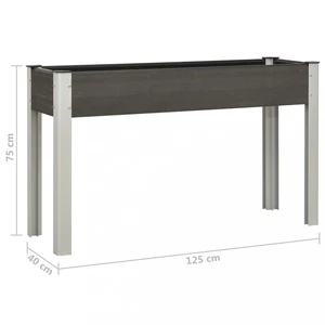 Zahradní vyvýšený záhon dřevoplast / kov Dekorhome 125x40x75 cm,Zahradní vyvýšený záhon dřevoplast / kov Dekorhome 125x40x75 cm